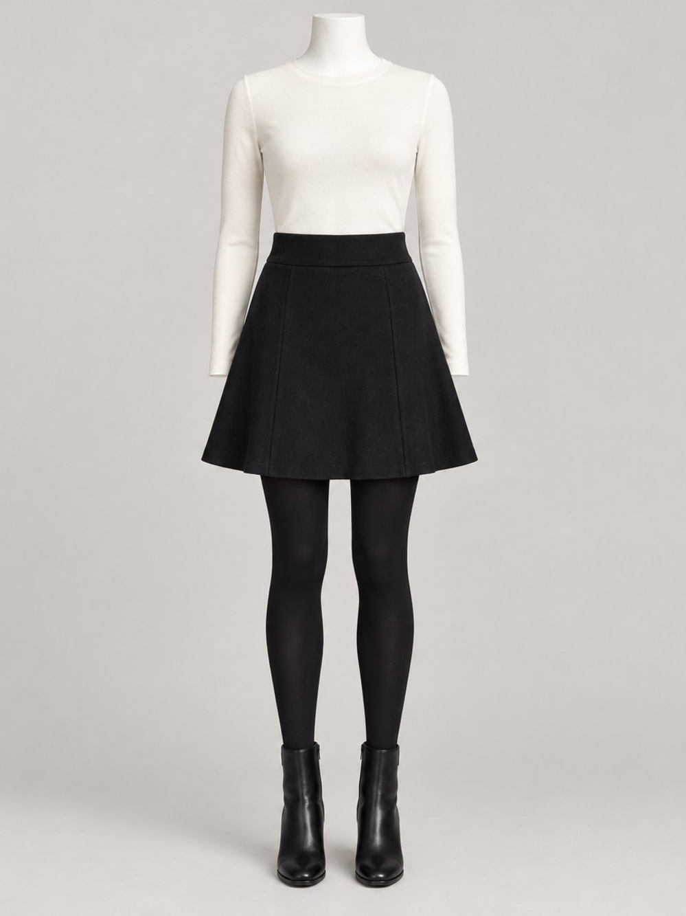 LOFT Black A-Line Mini Skirt - Flared Silhouette